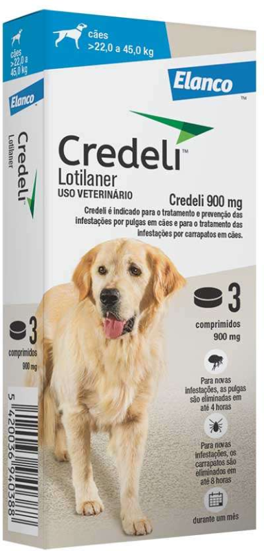 Antiparasitário Credeli para Cães de 22 a 45 kg - Contém 3 comprimidos 